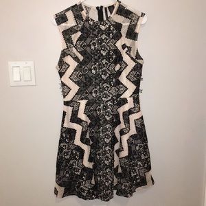 Fire Los Angeles lace black and cream dress